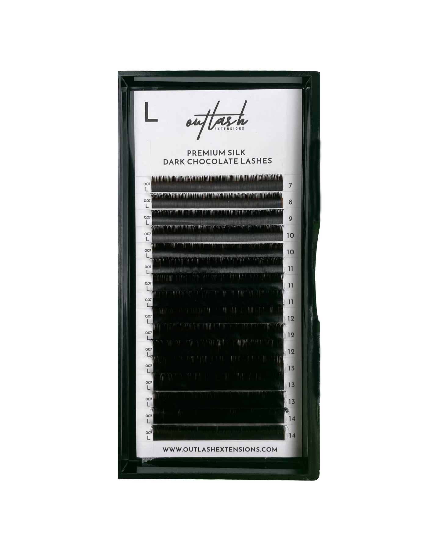 Premium Silk Mixed Dark Chocolate Lash Extensions - L Curl