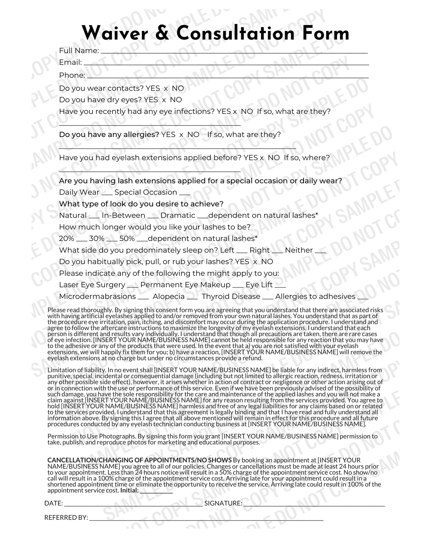 Client Intake and Consent Form